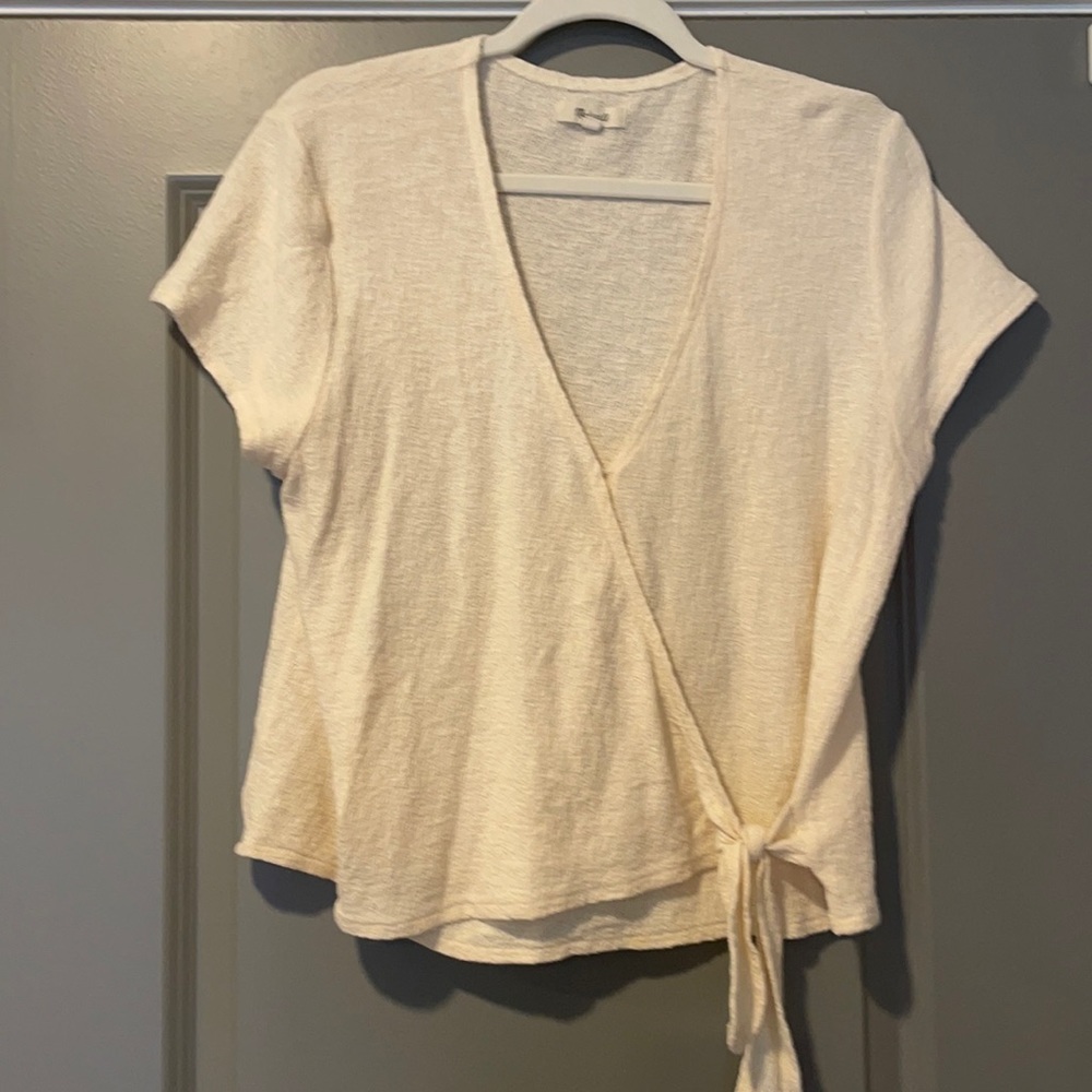 Madewell deep v neck wrap body top in size XL